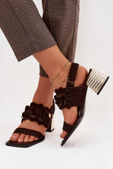 Elegante Wildleder High Heels D&A CR61-3145 schokoladenfarben 2