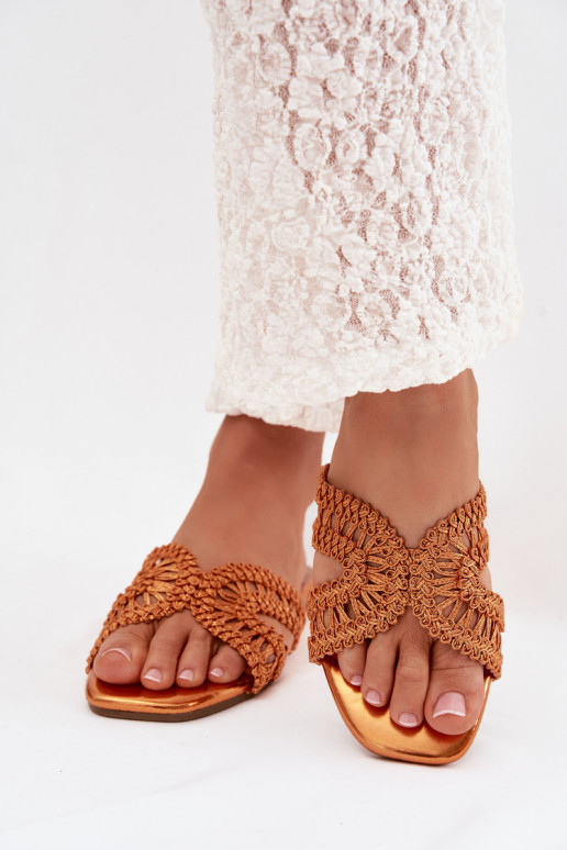 Hausschuhe FrauenZuohnung orange Farbe Fariella