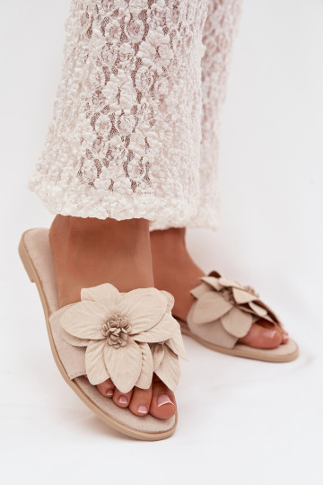 Elfenbeinfarbene Damenflats mit Blumenmuster Elzoria 2