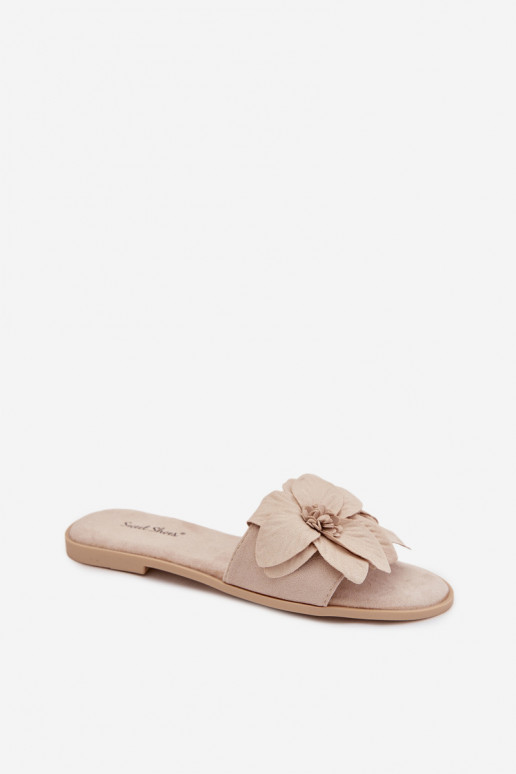 gleichschenklig Damenhausschuhe Mit Dekorationeni mit floralen Motivenami elfenbeinfarbe Elzoria