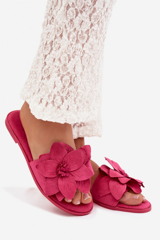 gleichschenklig Damenhausschuhe Mit Dekorationeni mit floralen Motivenami pinke Farbe Elzoria