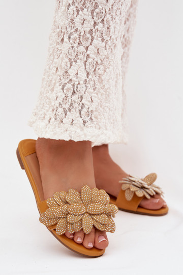 Hausschuhe FrauenZuohnung Mit Dekoration gelbe Farbe Grelora 2