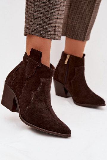 Cowboystiefel aus echtem Wildleder Zazoo 3153 in Schokoladenfarbe 2