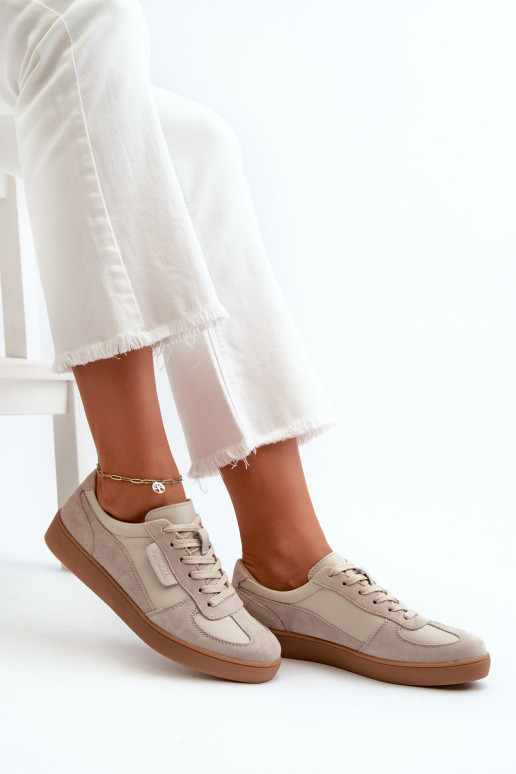 Haut aus INildleder Sneakers Stilvollllschuhe Feminin Vinceza 7933 graue Farbe