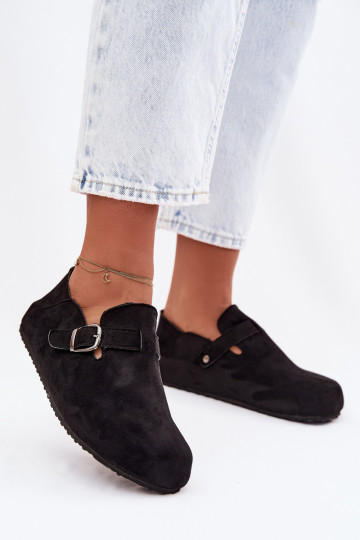Schuhe Feminin aus Öko-INildlederoZue mit Schnallen schZuarze Farbe Ismora 2