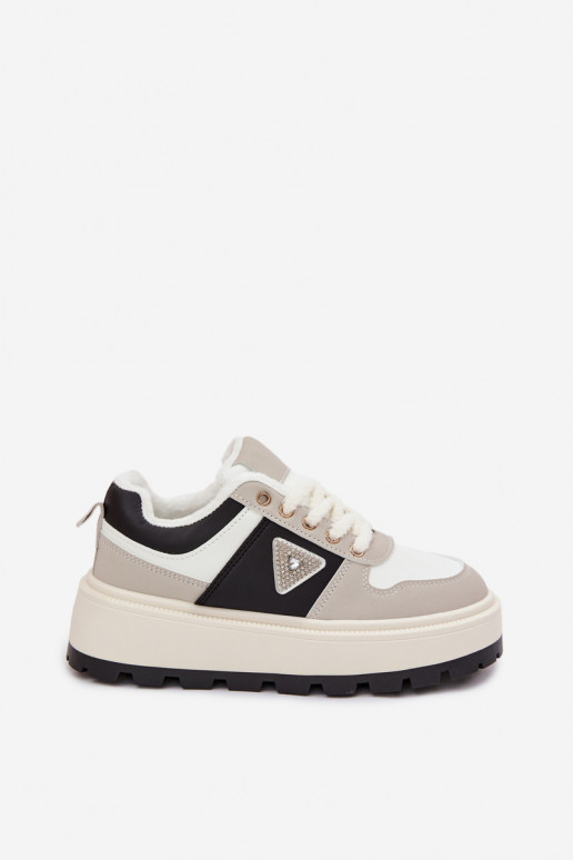 Sneakers Stilvollllschuhe Feminin mit einer Plattform graue Farbe Florinda