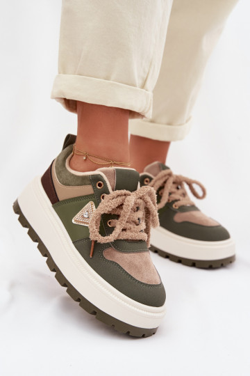 Damen Sportschuhe mit Plateau in Grün Florinda 2