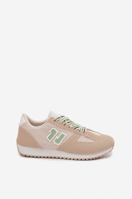 Sneakers Stilvollllschuhe Feminin Mit Dekorationen Schnürungm Beige Henira