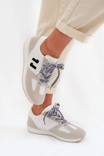 Sneakers Stilvollllschuhe Feminin Mit Dekorationen Schnürungm graue Farbe Henira