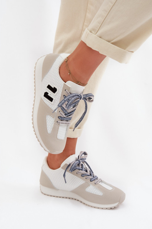 Sneakers Stilvollllschuhe Feminin Mit Dekorationen Schnürungm graue Farbe Henira