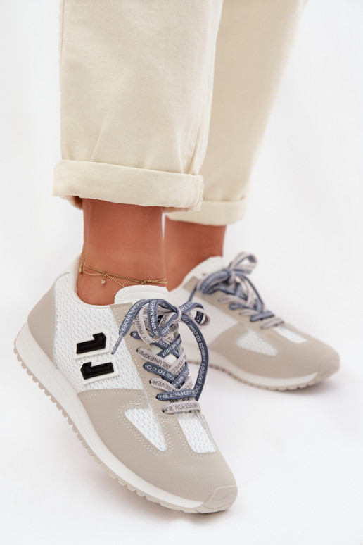 Sneakers Stilvollllschuhe Feminin Mit Dekorationen Schnürungm graue Farbe Henira