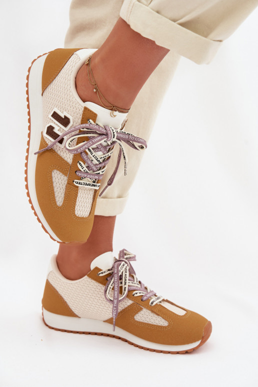 Sneakers Stilvollllschuhe Feminin Mit Dekorationen Schnürungm gelbe Farbe Henira