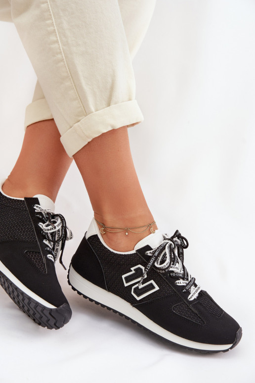 Sneakers Stilvollllschuhe Feminin Mit Dekorationen Schnürungm schZuarze Farbe Henira