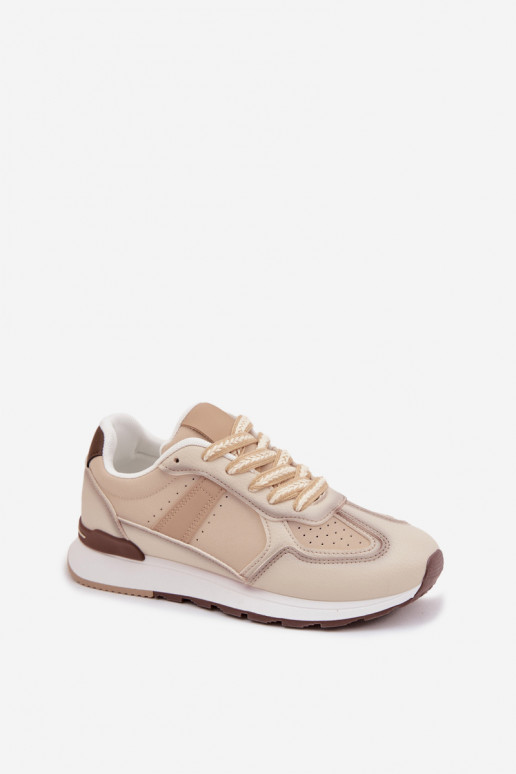 Sneakers Stilvollllschuhe Feminin aus Öko-Leder Beige Kelira
