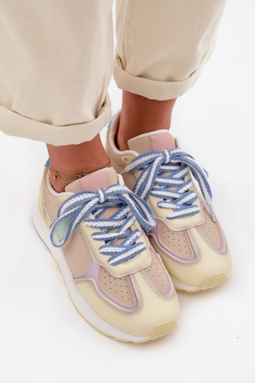 Sneakers Stilvollllschuhe Feminin aus Öko-Leder gelbe Farbe Kelira