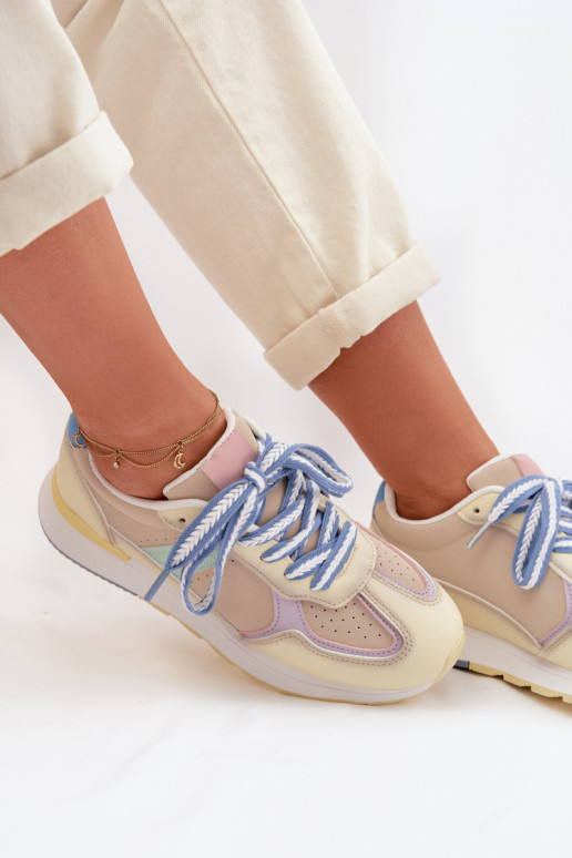 Sneakers Stilvollllschuhe Feminin aus Öko-Leder gelbe Farbe Kelira