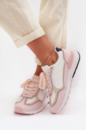 Sneakers Stilvollllschuhe Feminin aus Öko-Leder pinke Farbe Kelira 2