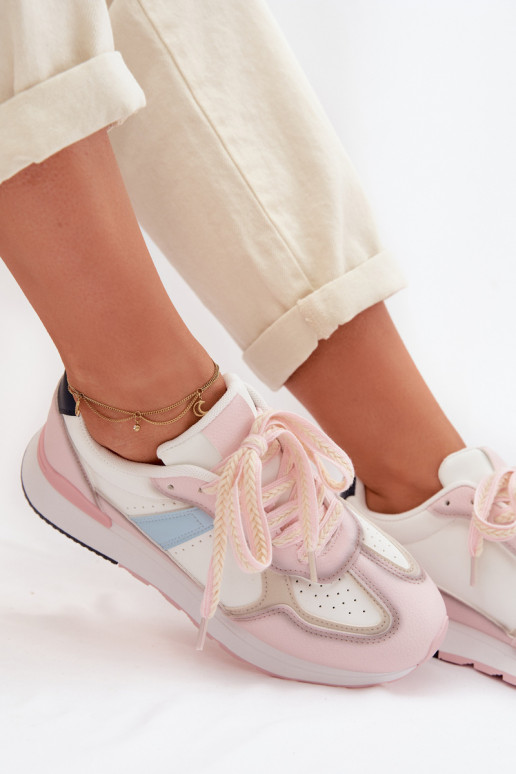 Sneakers Stilvollllschuhe Feminin aus Öko-Leder pinke Farbe Kelira