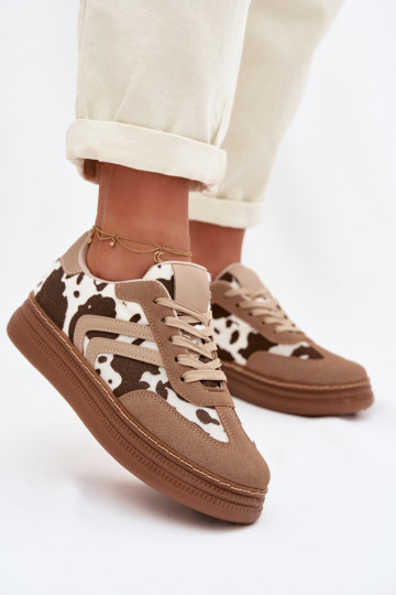 Damen Sneakers im sportlichen Stil mit Plattform in Sandfarbe Denissa