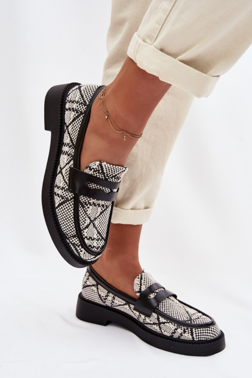 Mokassins für Damen Gemustert schZuarze Farbe Barisa