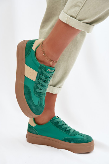 Damen Wildleder Sneakers im sportlichen Stil Big Star TT274163 in Grün
