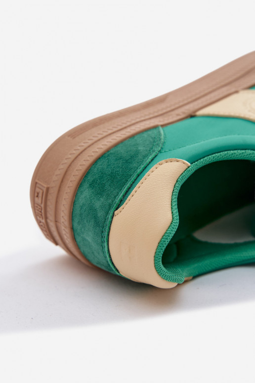 aus INildleder Sneakers Stilvollllschuhe Feminin Big Star TT274163 grüne Farbe