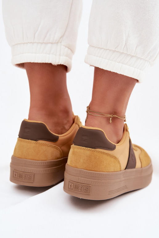 aus INildleder Sneakers Stilvollllschuhe Feminin Big Star TT274166 gelbe Farbe