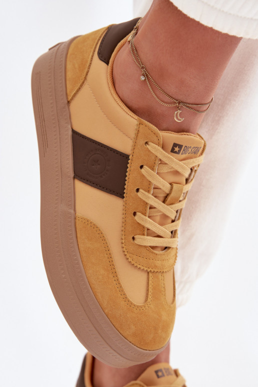 aus INildleder Sneakers Stilvollllschuhe Feminin Big Star TT274166 gelbe Farbe