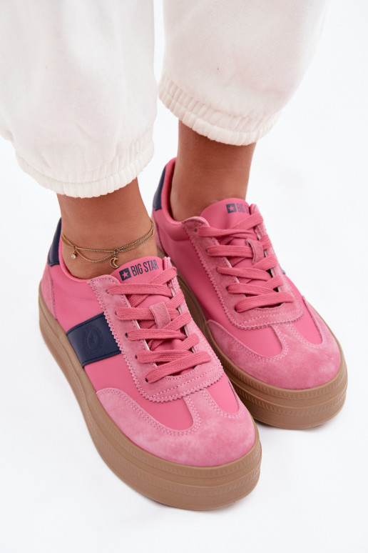 aus INildleder Sneakers Stilvollllschuhe Feminin Big Star TT274164 pinke Farbe