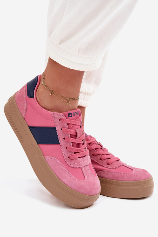 aus INildleder Sneakers Stilvollllschuhe Feminin Big Star TT274164 pinke Farbe
