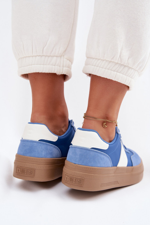 aus INildleder Sneakers Stilvollllschuhe Feminin Big Star TT274165 blaue Farbe