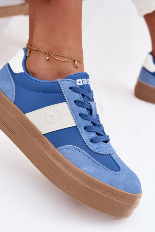 aus INildleder Sneakers Stilvollllschuhe Feminin Big Star TT274165 blaue Farbe