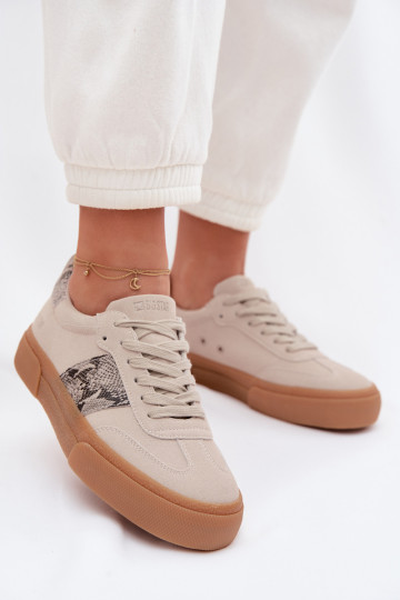 Damen Sneakers im sportlichen Stil mit Schlangenlederimitat Big Star TT274299 in Grau 2