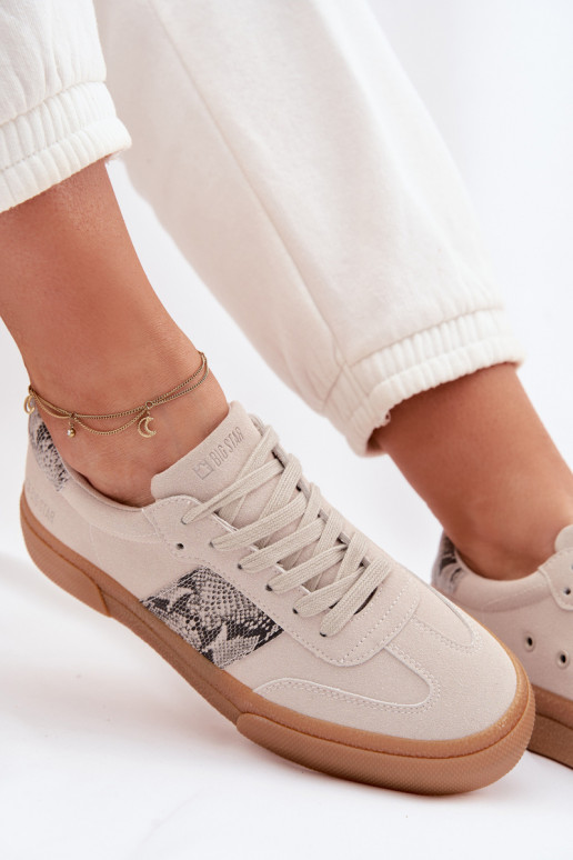 Sneakers Stilvollllschuhe Feminin Ze INstaZukami Schlangenhaut Big Star TT274299 graue Farbe