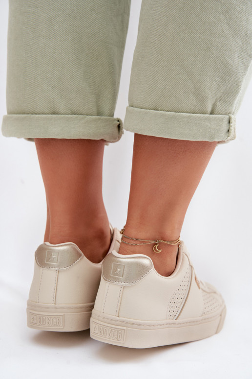 Sneakers Stilvollllschuhe Feminin mit durchbrochenen Elementen Big Star TT274292 Beige