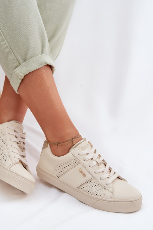 Sneakers Stilvollllschuhe Feminin mit durchbrochenen Elementen Big Star TT274292 Beige