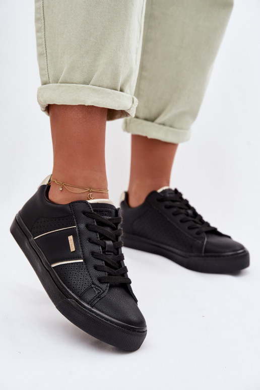 Sneakers Stilvollllschuhe Feminin mit durchbrochenen Elementen Big Star TT274290 schZuarze Farbe