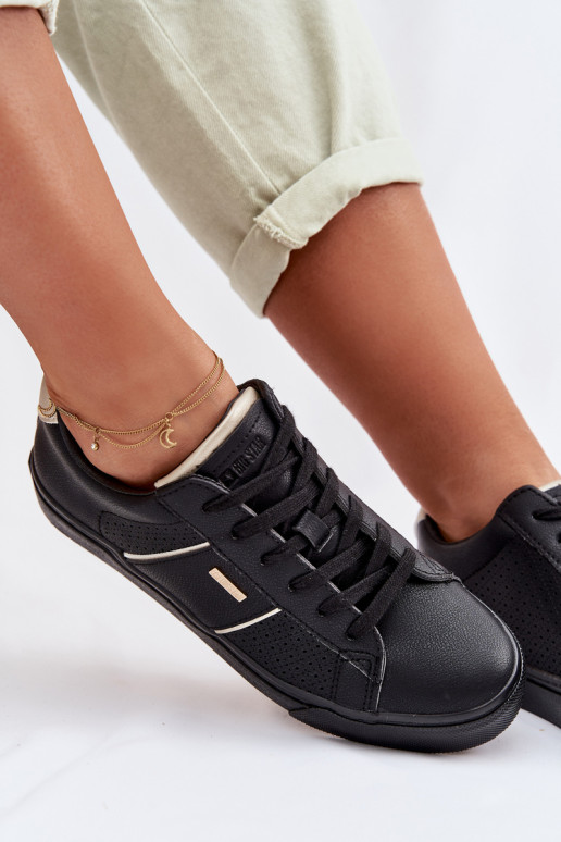 Sneakers Stilvollllschuhe Feminin mit durchbrochenen Elementen Big Star TT274290 schZuarze Farbe