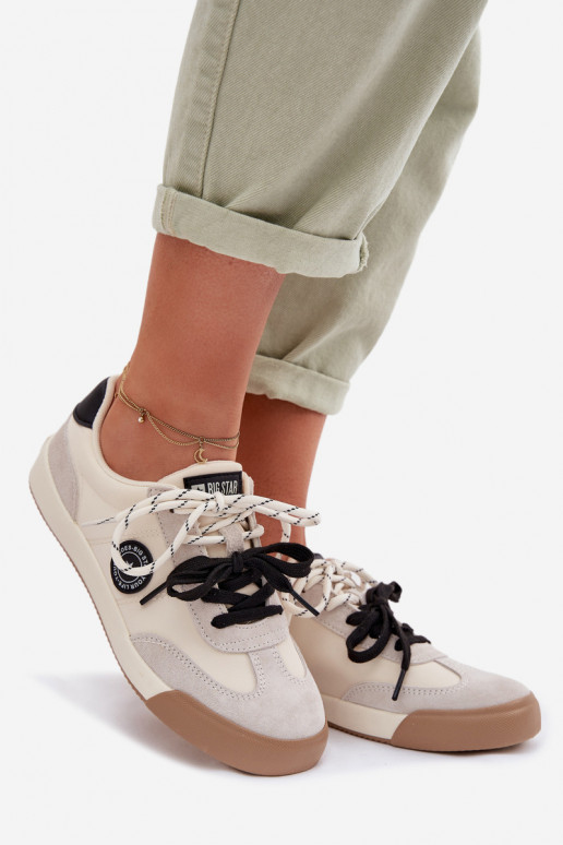 Sneakers Stilvollllschuhe FemininPodZuójnym Schnürungm Big Star TT274168 Beige