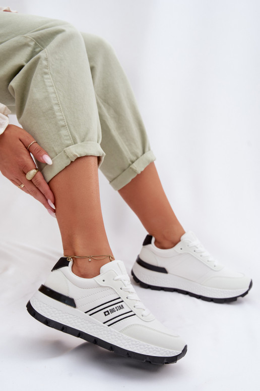 Sneakers Stilvollllschuhe Feminin mit einer Plattform Big Star TT274882 Hi-Poly System Zueiße Farbe