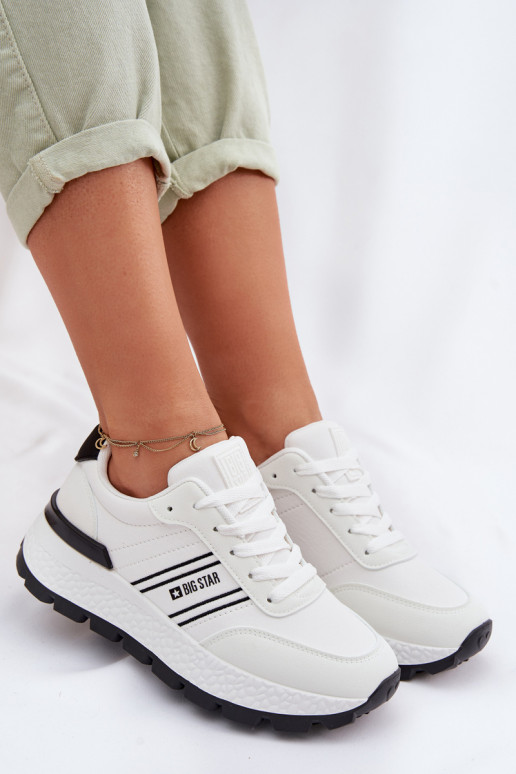 Sneakers Stilvollllschuhe Feminin mit einer Plattform Big Star TT274882 Hi-Poly System Zueiße Farbe