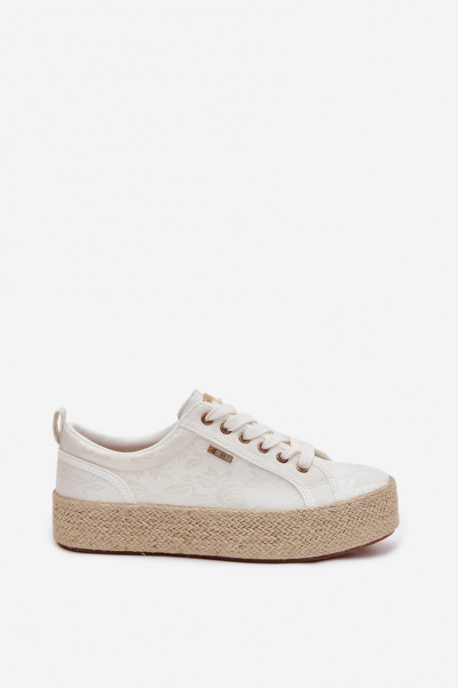 lässige Schuhe Espadrilles mit einer Plattform Big Star TT274346 elfenbeinfarbe