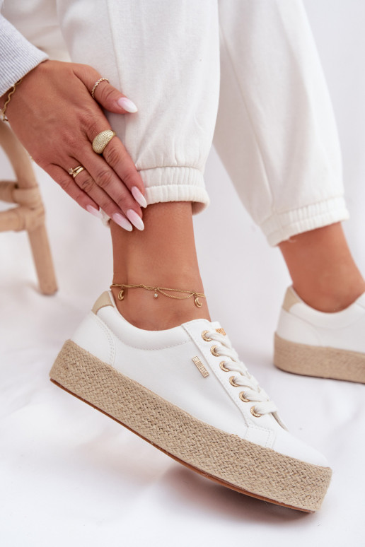 lässige Schuhe Espadrilles mit einer Plattform Big Star TT274349 Zueiße Farbe