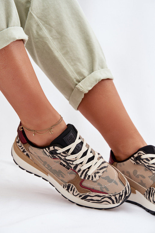 Turnschuhe Sneakers Stilvollllschuhe Feminin Gemustert Big Star TT274333 Beige