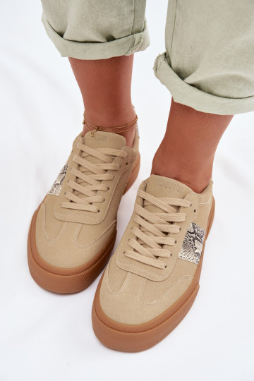 Sneakers Stilvollllschuhe Feminin Ze INstaZukami Schlangenhaut Big Star TT274298 Beige