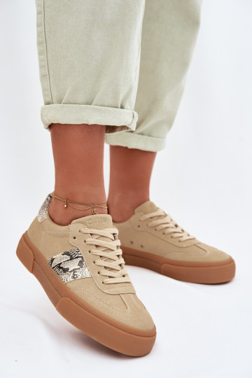 Sneakers Stilvollllschuhe Feminin Ze INstaZukami Schlangenhaut Big Star TT274298 Beige 2