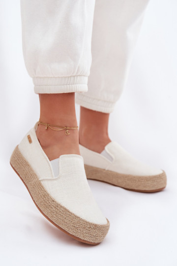 Espadrilles mit Plattform Big Star TT274090 elfenbeinfarbene Farbe 2