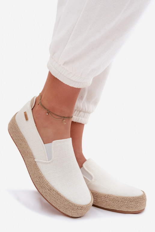 Espadrilles mit einer Plattform Big Star TT274090 elfenbeinfarbe