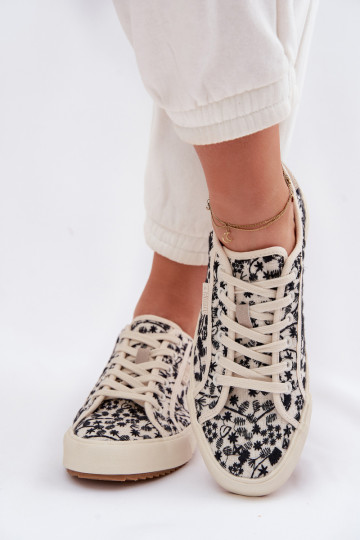 lässige Schuhe Turnschuhe Feminin Big Star TT274842 elfenbeinfarbe 2