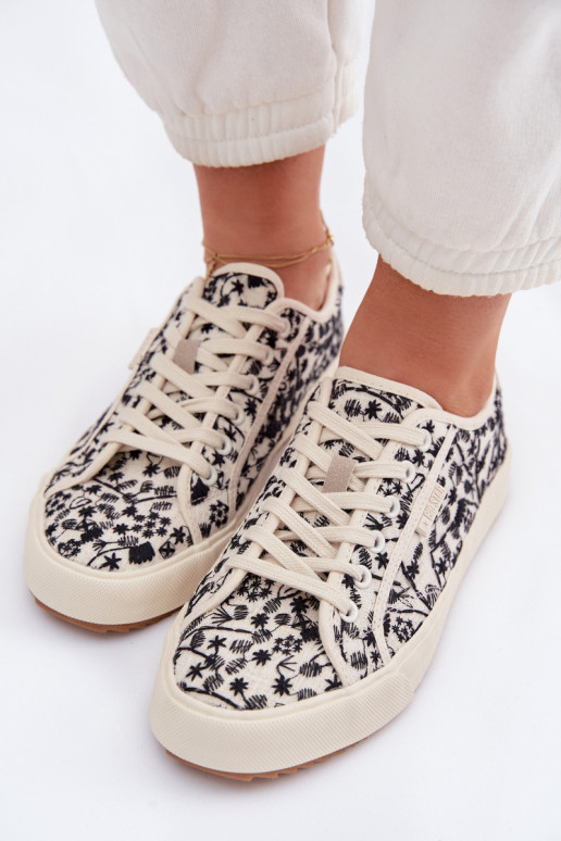 lässige Schuhe Turnschuhe Feminin Big Star TT274842 elfenbeinfarbe